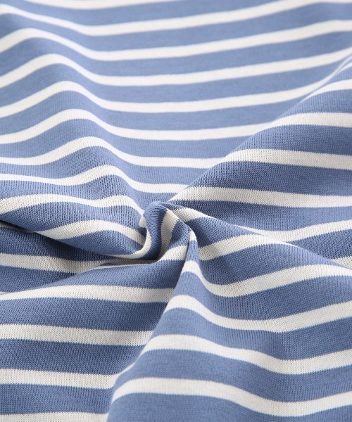 PORT BY ARK（ポートバイアーク）の「PORT BY ARK / ポートバイアーク：Mock neck Border LS T-shirt：PO10-T006[COR]（Tシャツ/カットソー・メンズ・ブラック系その他/ブルー系その他・1/2）」の22枚目の写真