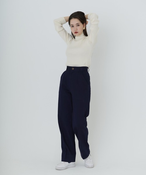 TINA：JOJUN（ティーナジョジュン）の「ハイウエスト チノパンツ TINA：JOJUN（チノパンツ・レディース・ネイビー/グリーン・S/M/XS）」の7枚目の写真