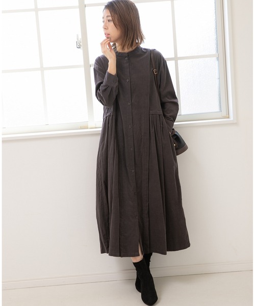 PREFERIR(プレフェリール)の「コーデュロイ ローウエスト ワンピース(ワンピース・レディース・チャコールグレー/ブラック/キャメル/ブラウン・SMALL/MEDIUM)」の3枚目の写真
