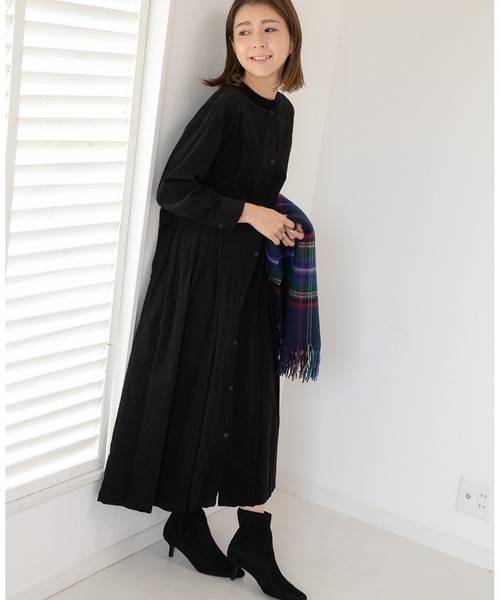 PREFERIR(プレフェリール)の「コーデュロイ ローウエスト ワンピース(ワンピース・レディース・チャコールグレー/ブラック/キャメル/ブラウン・SMALL/MEDIUM)」の2枚目の写真