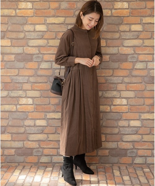 PREFERIR(プレフェリール)の「コーデュロイ ローウエスト ワンピース(ワンピース・レディース・チャコールグレー/ブラック/キャメル/ブラウン・SMALL/MEDIUM)」の7枚目の写真
