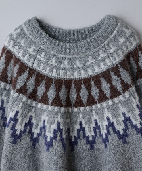 CIAOPANIC TYPY(チャオパニックティピー)の「OSOROノルディッククルーニットプルオーバ-(ニット/セーター・メンズ・ベージュ/グレー・SMALL/MEDIUM/LARGE)」の4枚目の写真