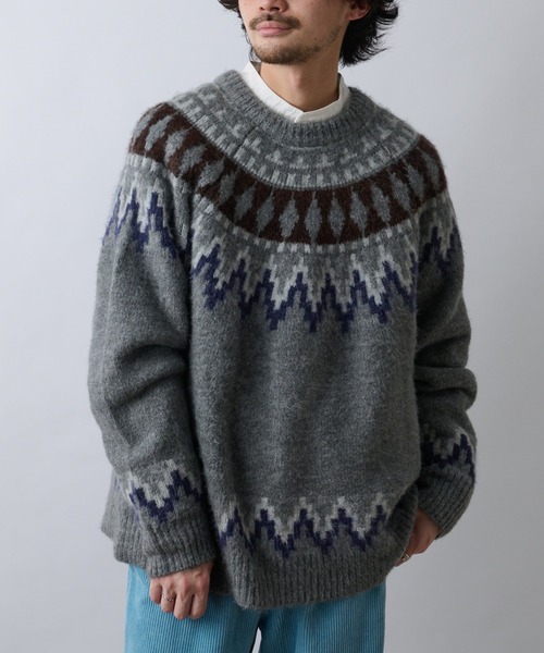 CIAOPANIC TYPY(チャオパニックティピー)の「OSOROノルディッククルーニットプルオーバ-(ニット/セーター・メンズ・ベージュ/グレー・SMALL/MEDIUM/LARGE)」の21枚目の写真