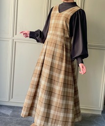 2WAYチェック柄ジャンパースカート