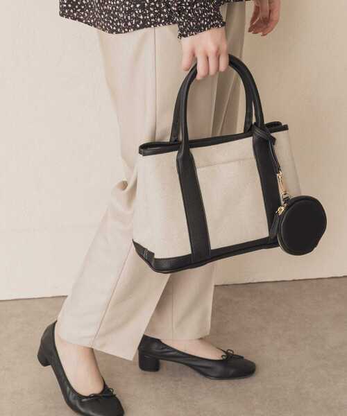 RODE SKO(ロデスコ)の「プチ撥水キャンバストートバッグ(トートバッグ・レディース・アイボリー/ブラック/ブラウン系その他・ONE)」の11枚目の写真