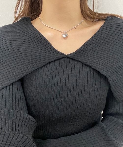 one after another NICE CLAUP(ワンアフターアナザーナイスクラップ)の「ボールチェーンハートネックレス(ネックレス・レディース・シルバー/ゴールド・FREE)」の3枚目の写真