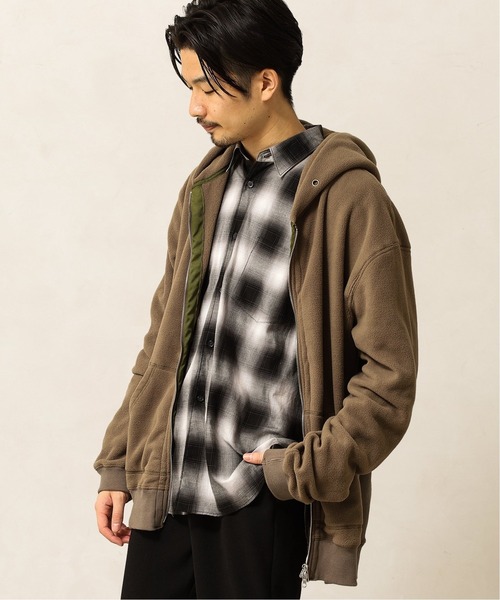PHATEE（ファッティー）の「【Phatee / ファッティー】 別注 リサイクルフリースジップパーカー（パーカー・メンズ・ネイビー/カーキ・MEDIUM/LARGE/X-LARGE）」の2枚目の写真
