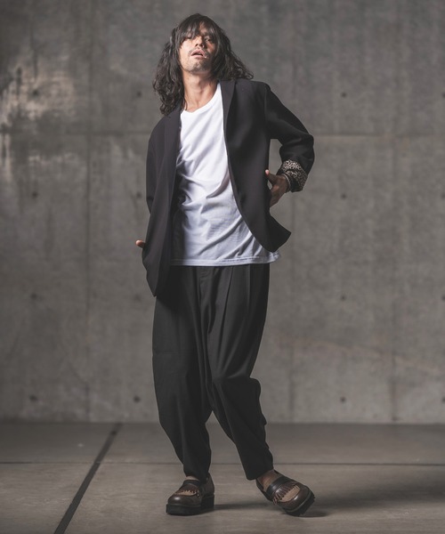 GLIMCLAP(グリムクラップ)の「mp9640-Uneven yarn T-R fabric balloon silhouette pants パンツ(その他パンツ・メンズ・ライトグレー/ブラック/ベージュ/チャコール・S/M/L)」の8枚目の写真