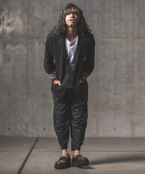 GLIMCLAP(グリムクラップ)の「mp9640-Uneven yarn T-R fabric balloon silhouette pants パンツ(その他パンツ・メンズ・ライトグレー/ブラック/ベージュ/チャコール・S/M/L)」の9枚目の写真