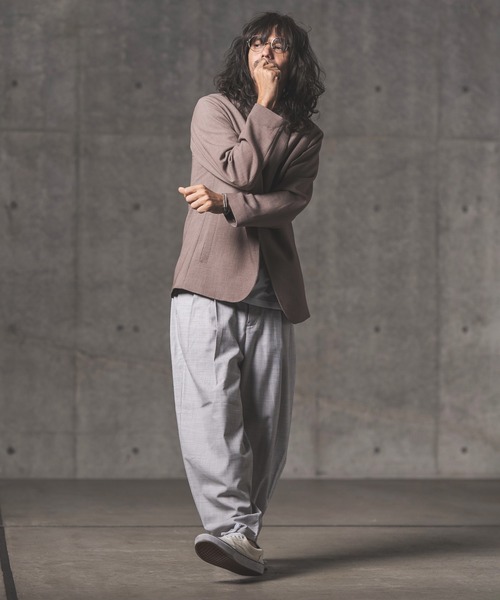 GLIMCLAP(グリムクラップ)の「mp9640-Uneven yarn T-R fabric balloon silhouette pants パンツ(その他パンツ・メンズ・ライトグレー/ブラック/ベージュ/チャコール・S/M/L)」の16枚目の写真