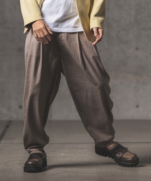 GLIMCLAP(グリムクラップ)の「mp9640-Uneven yarn T-R fabric balloon silhouette pants パンツ(その他パンツ・メンズ・ライトグレー/ブラック/ベージュ/チャコール・S/M/L)」の19枚目の写真