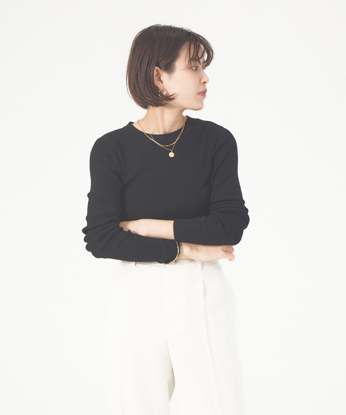 Rouge vif（ルージュヴィフ）の「【アンサンブル対応】SI混リブニット（ニット/セーター・レディース・ピンク/オフホワイト/ブラック・フリー）」の17枚目の写真