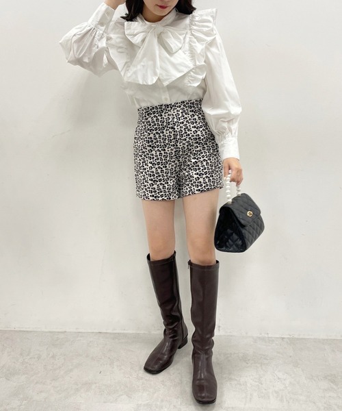 one after another NICE CLAUP（ワンアフターアナザーナイスクラップ）の「【美脚効果抜群！】シンプルショートパンツ（その他パンツ・レディース・ブラック/ブラウン/レオパード・FREE）」の8枚目の写真