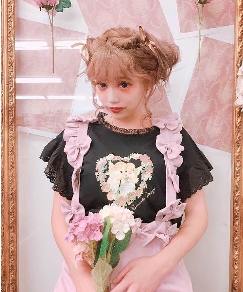 Swankiss（スワンキス）の「HS angel print T（Tシャツ/カットソー・レディース・ホワイト/ブラック/ブラウン・FREE）」の3枚目の写真