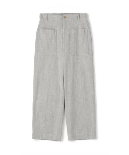特別オファー セール】コットンリネンストレッチ ワイドクロップドパンツ パンツ