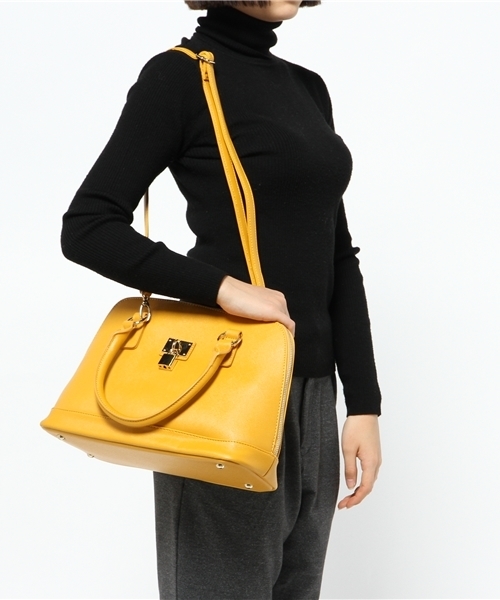 DISCOAT（ディスコート）の「【Discoat】かぎ付2WAY天丸ボストン（ボストンバッグ・レディース・ブラック/マスタード/ガンメタ・ﾌﾘ-）」の14枚目の写真