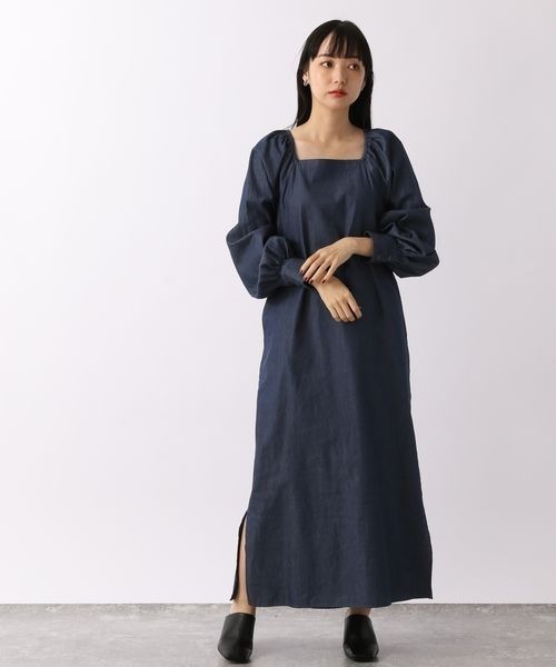 LOWRYS FARM（ローリーズファーム）の「スクエアソデボリュームワンピース　264172（ワンピース・レディース・ブラック/ネイビー/アイボリー・FREE）」の17枚目の写真