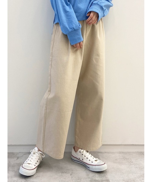 Samansa Mos2 blue(サマンサモスモスブルー)の「ダンガリーイージーパンツ(その他パンツ・レディース・ブルー/ネイビー/ベージュ・フリ-)」の2枚目の写真