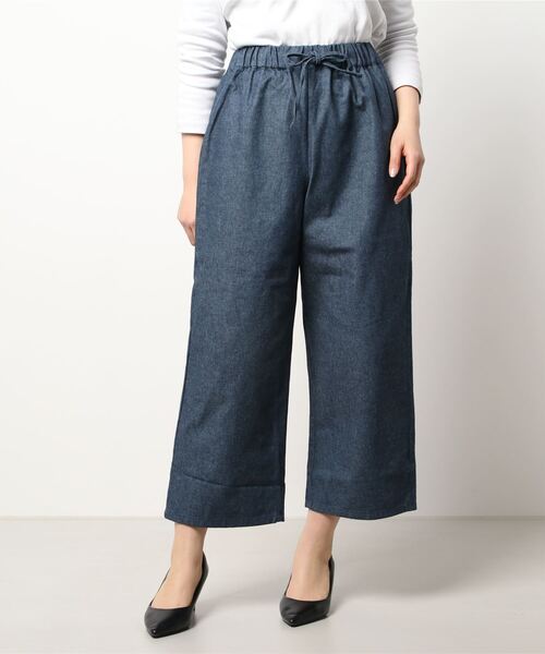 Samansa Mos2 blue(サマンサモスモスブルー)の「ダンガリーイージーパンツ(その他パンツ・レディース・ブルー/ネイビー/ベージュ・フリ-)」の6枚目の写真