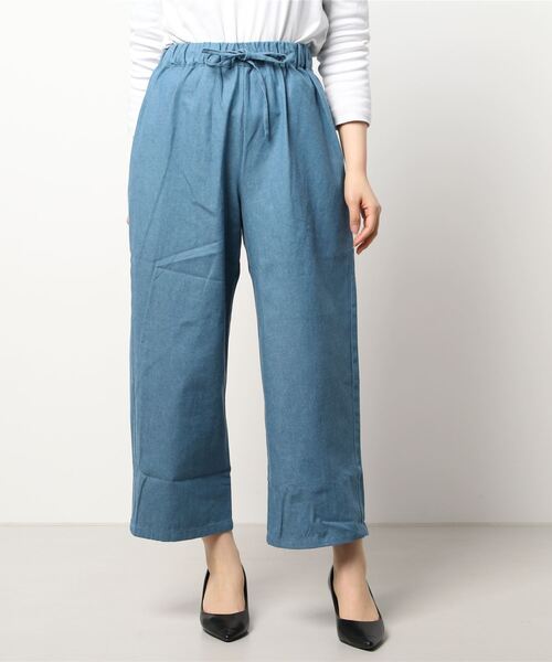Samansa Mos2 blue(サマンサモスモスブルー)の「ダンガリーイージーパンツ(その他パンツ・レディース・ブルー/ネイビー/ベージュ・フリ-)」の8枚目の写真