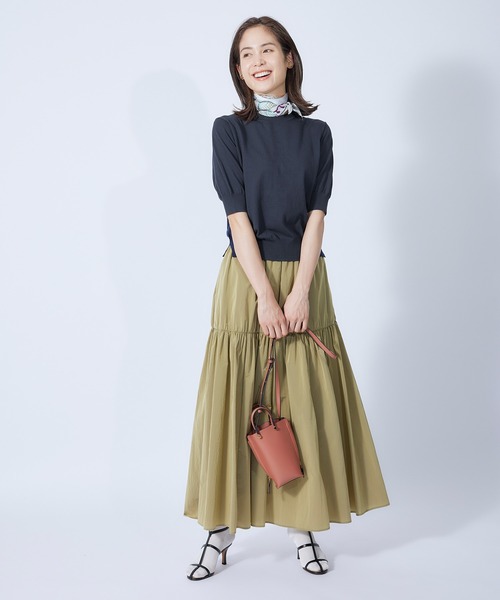 ROPE'（ロペ）の「5分袖ニットプルオーバー（Tシャツ/カットソー・レディース・ホワイト系その他2/ベージュ系その他2/ミント/ネイビー/ピンク系その他2/ホワイト/オレンジ/サックスブルー・38）」の9枚目の写真