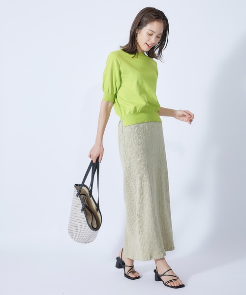 ROPE'（ロペ）の「5分袖ニットプルオーバー（Tシャツ/カットソー・レディース・ホワイト系その他2/ベージュ系その他2/ミント/ネイビー/ピンク系その他2/ホワイト/オレンジ/サックスブルー・38）」の12枚目の写真