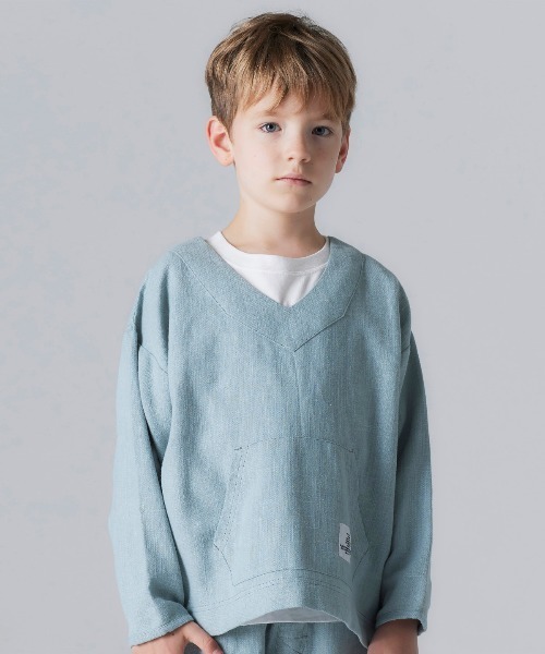 Smoothy（スムージー）の「Smoothy Mexican pullover shirts / スムージー メキシカンプルオーバーシャツ（シャツ/ブラウス・キッズ・サックスブルー/アイボリー/チャコールグレー・XL/S/M/L）」の3枚目の写真