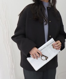 ダイバー素材ノーカラージャケット