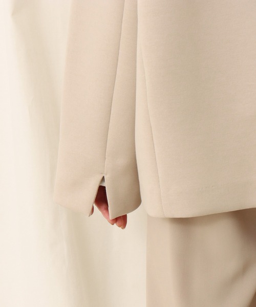 libelle more（リベル モア）の「ダイバー素材ノーカラージャケット（ノーカラージャケット・レディース・ネイビー/アイボリー/ブラック/杢グレー/ベージュ/モカ/チャコールグレー/グレイッシュベージュ・L/M）」の17枚目の写真