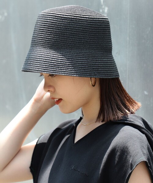 Ray BEAMS（レイビームス）の「Ray BEAMS / ペーパー ハット（ハット・レディース・ブラック/ブラウン・ONE SIZE）」の3枚目の写真