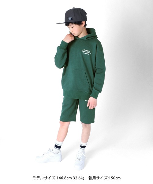 GLAZOS（グラソス）の「裏毛・ロゴプリントプルパーカー【セットアップ対応】（パーカー・キッズ・オレンジ/ブルー/グリーン・140cm/130cm/170cm/160cm/150cm）」の5枚目の写真