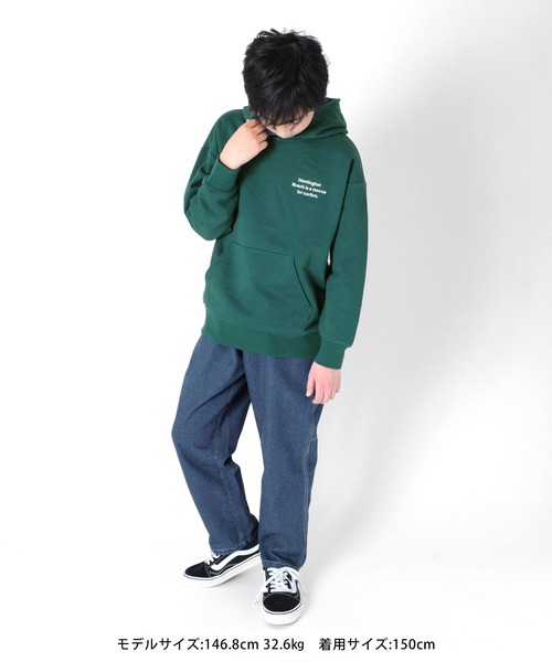 GLAZOS（グラソス）の「裏毛・ロゴプリントプルパーカー【セットアップ対応】（パーカー・キッズ・オレンジ/ブルー/グリーン・140cm/130cm/170cm/160cm/150cm）」の6枚目の写真