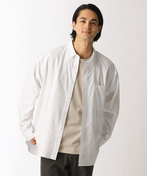 Grand PARK（グランドパーク）の「オーバーサイズオックスシャツ（シャツ/ブラウス・メンズ・ブルー/ホワイト/ネイビー・MEDIUM/LARGE）」の2枚目の写真