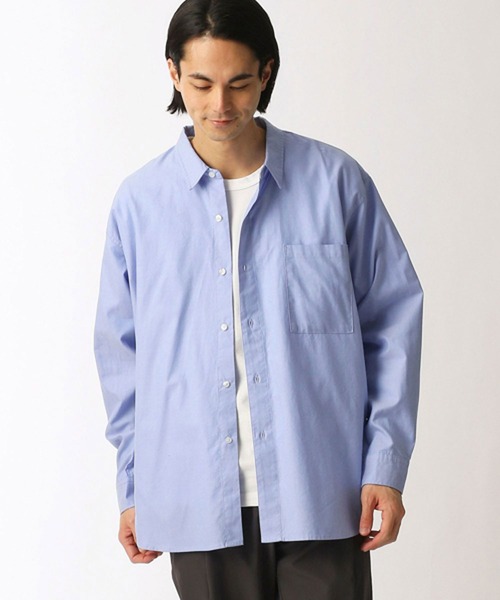 Grand PARK（グランドパーク）の「オーバーサイズオックスシャツ（シャツ/ブラウス・メンズ・ブルー/ホワイト/ネイビー・MEDIUM/LARGE）」の3枚目の写真