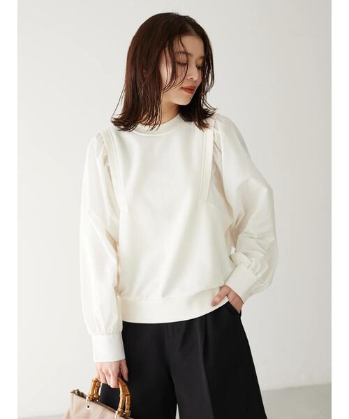 Green　Parks（グリーンパークス）の「・ELENCARE DUE ウラケ×フハクプルオーバー（Tシャツ/カットソー・レディース・イエロー/オフホワイト/オレンジ/チャコールグレー・FREE）」の5枚目の写真