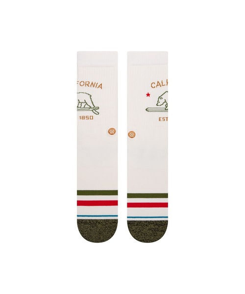 STANCE（スタンス）の「【STANCE/スタンス】CALIFORNIA REPUBLIC 2  メンズプリントソックス（ソックス/靴下・メンズ・オフホワイト・LARGE）」の2枚目の写真