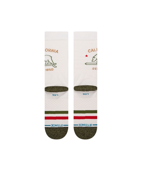 STANCE（スタンス）の「【STANCE/スタンス】CALIFORNIA REPUBLIC 2  メンズプリントソックス（ソックス/靴下・メンズ・オフホワイト・LARGE）」の3枚目の写真