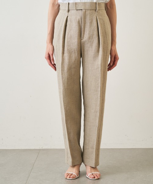 Whim Gazette(ウィムガゼット)の「リネンレイヤードパンツ(スラックス・レディース・ブラック/ベージュ・FREE)」の19枚目の写真