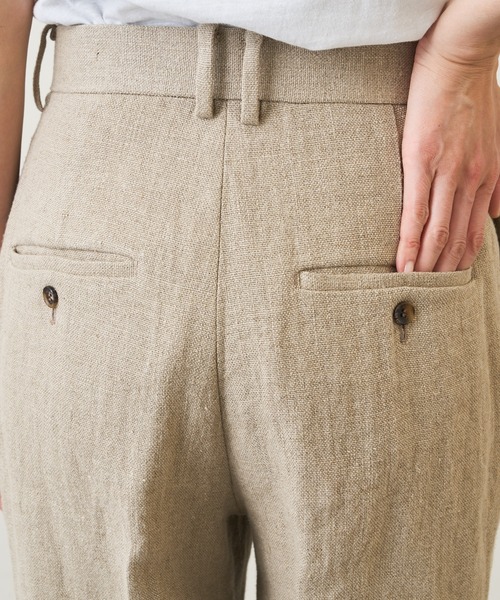 Whim Gazette(ウィムガゼット)の「リネンレイヤードパンツ(スラックス・レディース・ブラック/ベージュ・FREE)」の6枚目の写真