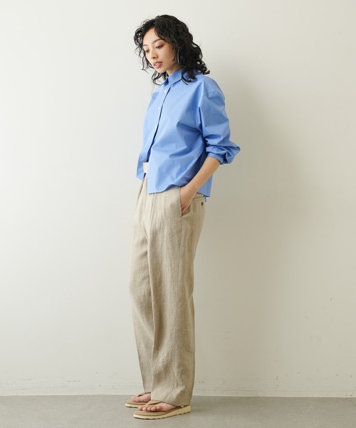 Whim Gazette(ウィムガゼット)の「リネンレイヤードパンツ(スラックス・レディース・ブラック/ベージュ・FREE)」の21枚目の写真