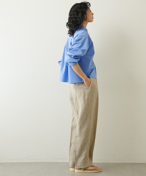 Whim Gazette(ウィムガゼット)の「リネンレイヤードパンツ(スラックス・レディース・ブラック/ベージュ・FREE)」の14枚目の写真
