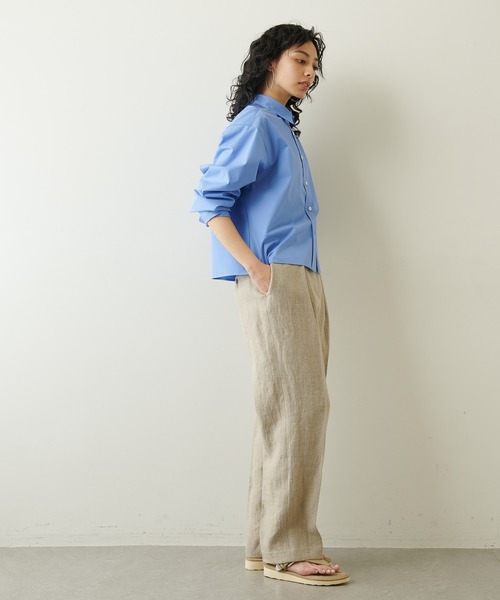 Whim Gazette(ウィムガゼット)の「リネンレイヤードパンツ(スラックス・レディース・ブラック/ベージュ・FREE)」の7枚目の写真