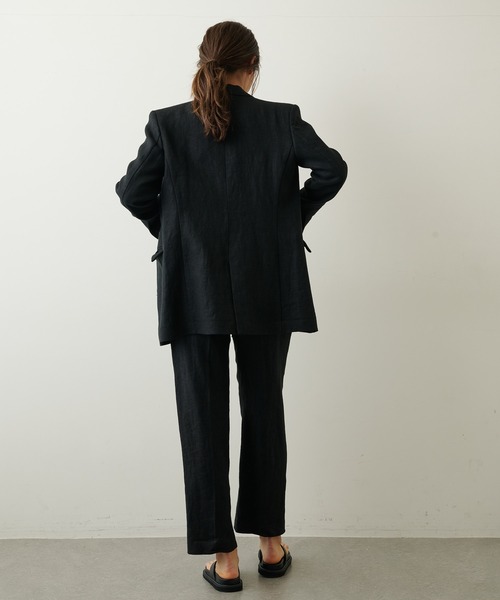 Whim Gazette(ウィムガゼット)の「リネンレイヤードパンツ(スラックス・レディース・ブラック/ベージュ・FREE)」の15枚目の写真