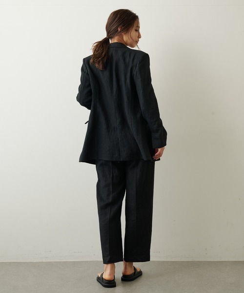 Whim Gazette(ウィムガゼット)の「リネンレイヤードパンツ(スラックス・レディース・ブラック/ベージュ・FREE)」の8枚目の写真