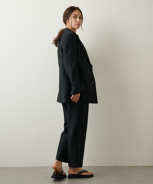 Whim Gazette(ウィムガゼット)の「リネンレイヤードパンツ(スラックス・レディース・ブラック/ベージュ・FREE)」の5枚目の写真