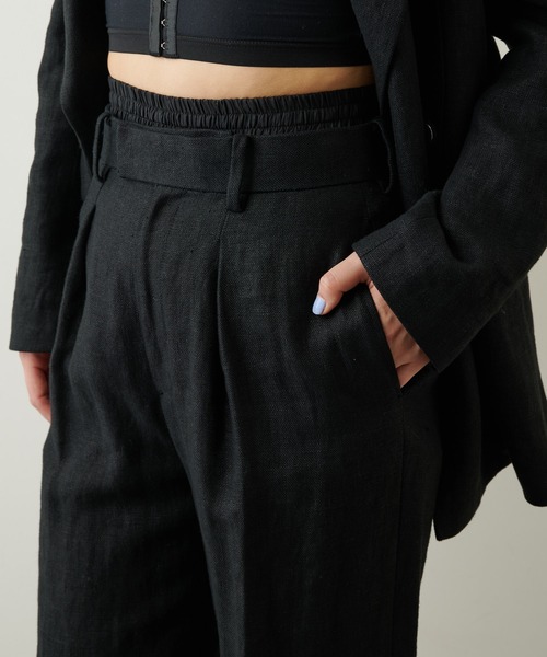 Whim Gazette(ウィムガゼット)の「リネンレイヤードパンツ(スラックス・レディース・ブラック/ベージュ・FREE)」の18枚目の写真