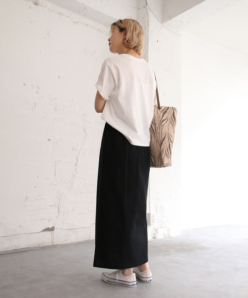 notch.（ノッチ）の「リネンライクIラインスカート（スカート・レディース・ブラック/ライム/グリーン・M/TM）」の13枚目の写真