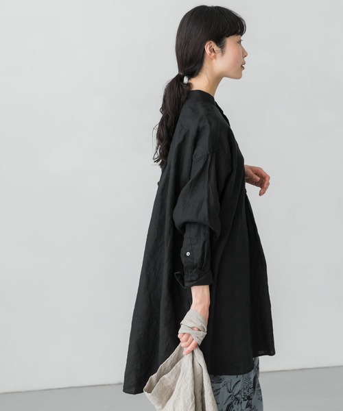 かぐれ　リネン　シャツ　チュニック 楽天市場】リネンギャザーチュニックシャツ／かぐれ（kagure