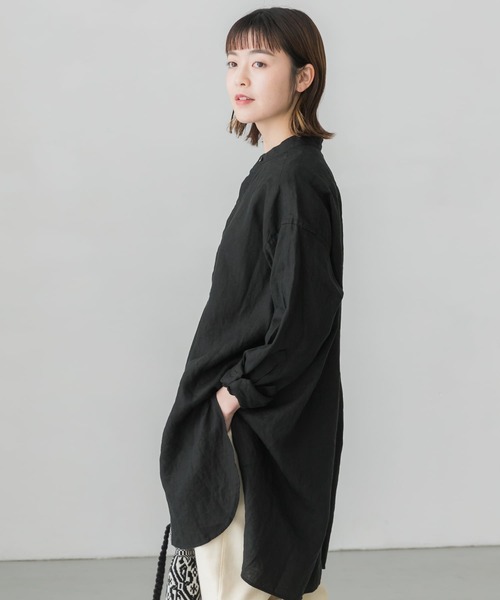 【限定製作】 かぐれ（カグレ）の「リネンチュニックシャツ（チュニック トップス