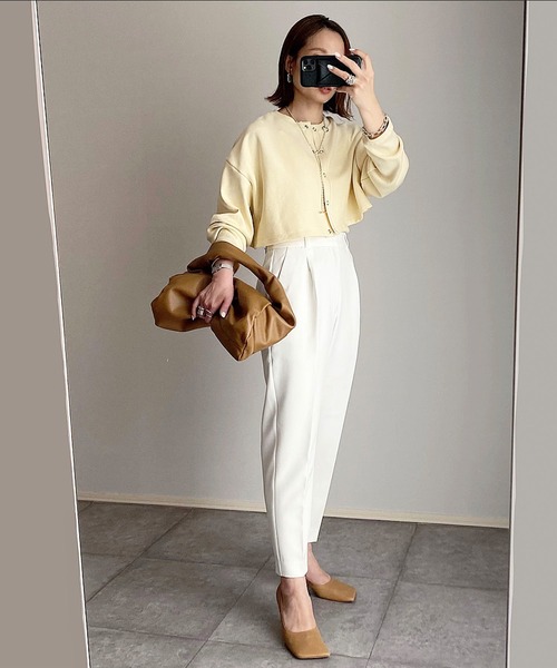 MLI'A(エムリア)の「スナップボタン/リブカーディガン(セットアップ対応)(カーディガン/ボレロ・レディース・ブラック/グリーン/オレンジ/ブルー/アイボリー/ホワイト×ネイビー・M)」の9枚目の写真